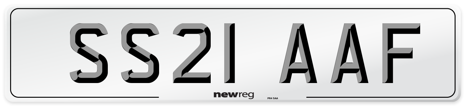 SS21 AAF Number Plate from New Reg